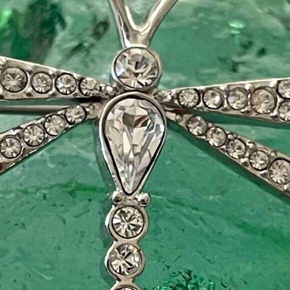 Vintage Crystal Rhinestone Dragonfly Brooch - Picture 3 of 3